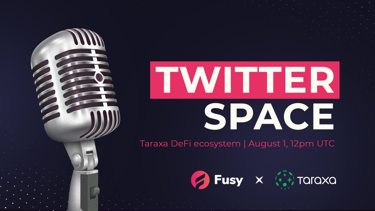 🎙️Join us for an exciting AMA session with <a href="/taraxa_project/">Taraxa</a>!

Fusy is your DEX for trading and launching digital assets within the #Taraxa ecosystem. Discover the latest innovations, ask your questions and explore the opportunities our platform offers! 

Don’t miss this unique