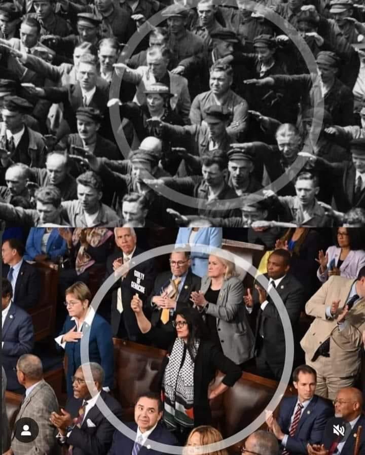 Yıllar önce o kadar kalabalığın içinde Hitleri de alkışlamayan biri vardı. 

Tıpkı dün Amerikan kongresinde Netanyahu'yu alkışlamayan Rashida Tlaib gibi...

Tarihler farklı olaylar hep aynı.

#FreePalestine  #GazaGenocide