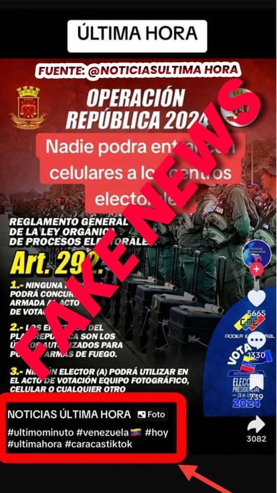 Como en cada comicio electoral, desde la GNB reiteramos el estricto cumplimiento del Reglamento General de la Ley Orgánica de Procesos Electorales, con el firme propósito de garantizar el orden y la paz en la jornada electoral de este domingo; a su vez hacemos un llamado a