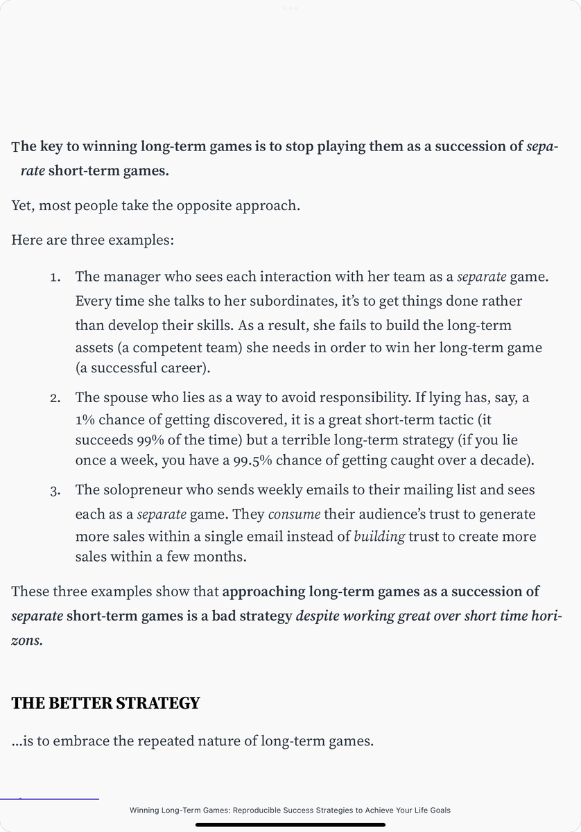 ejames_c's tweet photo. Want to call out @DellAnnaLuca’s lovely book Winning Long Term Games.

It puts into words things that I believe but cannot articulate, in concise prose that I admire.

Read it. https://t.co/hRjOfzoq8P