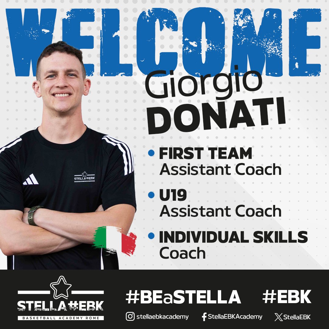 🏀 𝑭𝒊𝒓𝒔𝒕 𝑻𝒆𝒂𝒎 𝑨𝒔𝒔𝒊𝒔𝒕𝒂𝒏𝒕 𝑪𝒐𝒂𝒄𝒉
🏀 𝑼𝒏𝒅𝒆𝒓 𝟏𝟗 𝑨𝒔𝒔𝒊𝒔𝒕𝒂𝒏𝒕 𝑪𝒐𝒂𝒄𝒉
🏀 𝑰𝒏𝒅𝒊𝒗𝒊𝒅𝒖𝒂𝒍 𝑺𝒌𝒊𝒍𝒍𝒔 𝑪𝒐𝒂𝒄𝒉

Very important piece of this Stella#EBK season will be coach
𝔾𝕚𝕠𝕣𝕘𝕚𝕠 𝔻𝕠𝕟𝕒𝕥𝕚 ⚪⚫🔵

#BEaSTELLA
#EBK