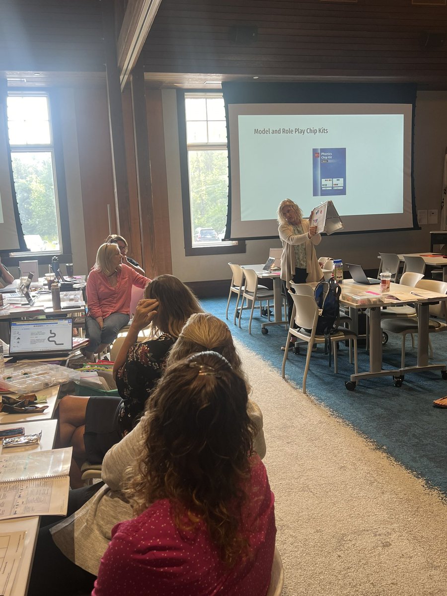 DrLindaDowell's tweet photo. Our Title 1 team members are sharing their expertise and modeling the use of  chip kits. This systematic approach to Tier 2 will increase the consistency and fidelity of literacy interventions for ALL kids. @ToddAHawks @MeghanHighfield @gardners56 @dmurff5 #wearewayne https://t.co/eevrC7uoLX