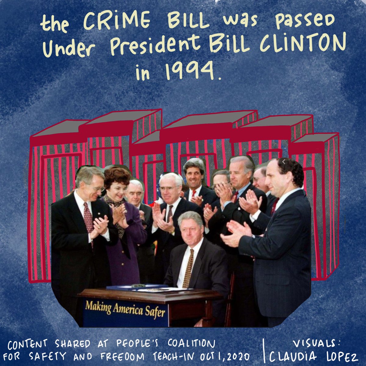 Ppls_Coalition's tweet photo. The #94crimebill, including the three strikes rule, fueled #massincarceration in the U.S. It's vital to #repealandreplace this legislation with policies focusing on rehabilitation, systemic inequalities, and alternatives to incarceration. https://t.co/CDuckxnvCm