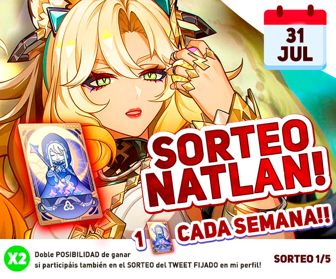 CrysCraftt's tweet image. 💥🔥 PRIMER SORTEO de 1 BENDI A LA SEMANA hasta NATLAN! 🔥💥
⭐️ Solo debéis seguirme y darle RT a este Tweet 🔁✨
📌 Tenéis DOBLE POSIBILIDAD de GANAR LA BENDI si participáis también el SORTEO fijado en el perfil ‼️
El 31 de Julio anunciaremos el GANADOR 🎁
Mucha suerte! 🕯️🕯️