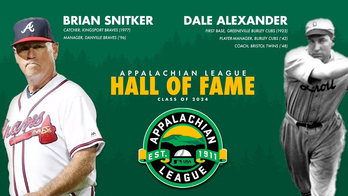 Brian Snitker, Dale Alexander headline 2024 #AppyLeague Hall of Fame class

🔗: appyleague.com/news/appalachi…
