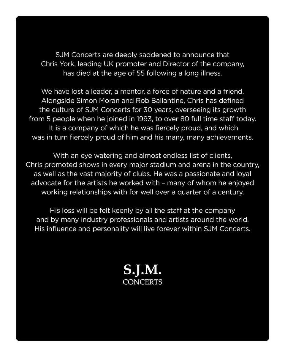 Very sad to get the call this morning. Onwards, my friend. You certainly lived a life very well lived. xxx