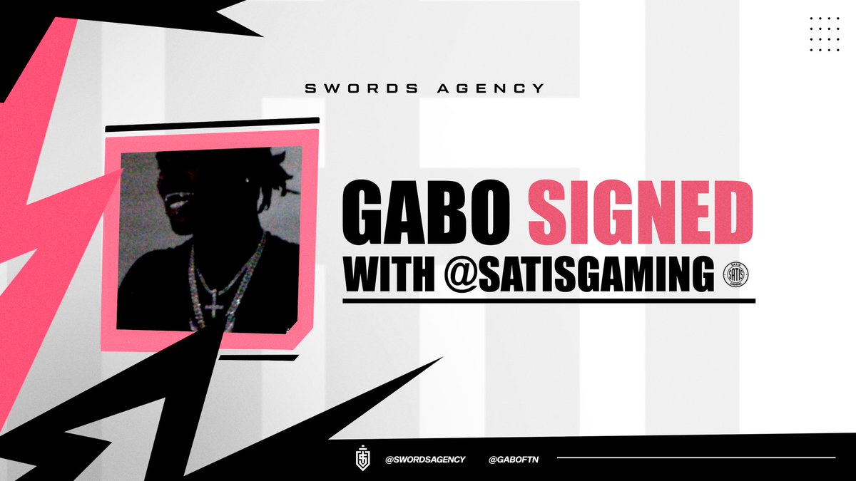 SATIS — Gabo 🇧🇷🖤
-
We are glad to announce that our talent <a href="/gaboFTN/">gabo</a> has signed @SatisGaming. 
-
We expect many from this partnership between our client and SATIS.