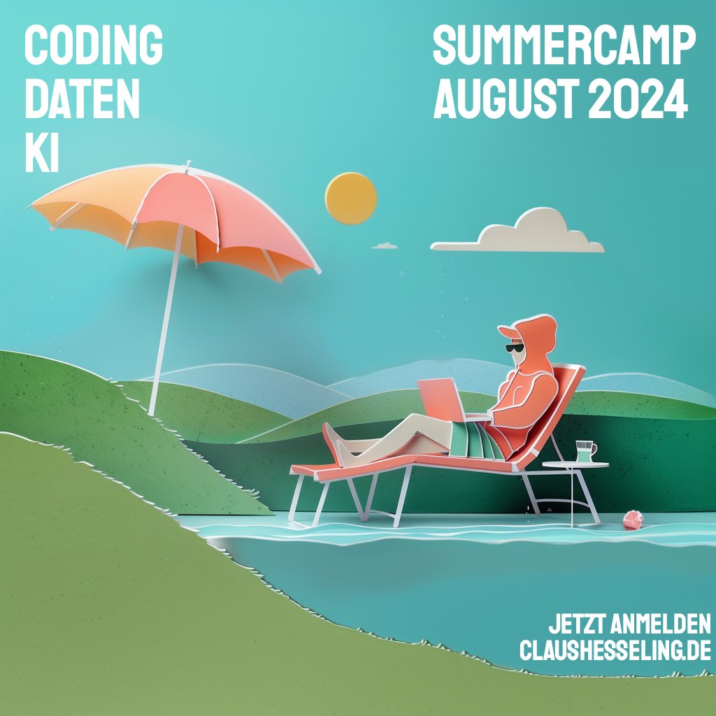 🚨🤖 KI-Daten-Coding-Summercamp 24: Noch Plätze frei! Am 5.8. geht's los: Drei Wochen lang ein Deepdive in die Welt von KI, Daten, Python/Pandas und automatischen Pipelines. Jetzt noch schnell anmelden:  (Hinweis: Präsenztage in Woche 2, remote möglich) claushesseling.de/data-journalis…