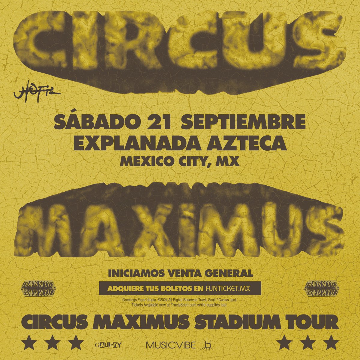 🚨 ¡La venta general para el Circus Maximus Tour de Travis Scott YA INICIÓ! 🚨

🎤 No mentimos cuando te decimos que este será un concierto que no te querrás perder. 🎪

Únete a la fila virtual ya: bit.ly/3yksPRS 🎟