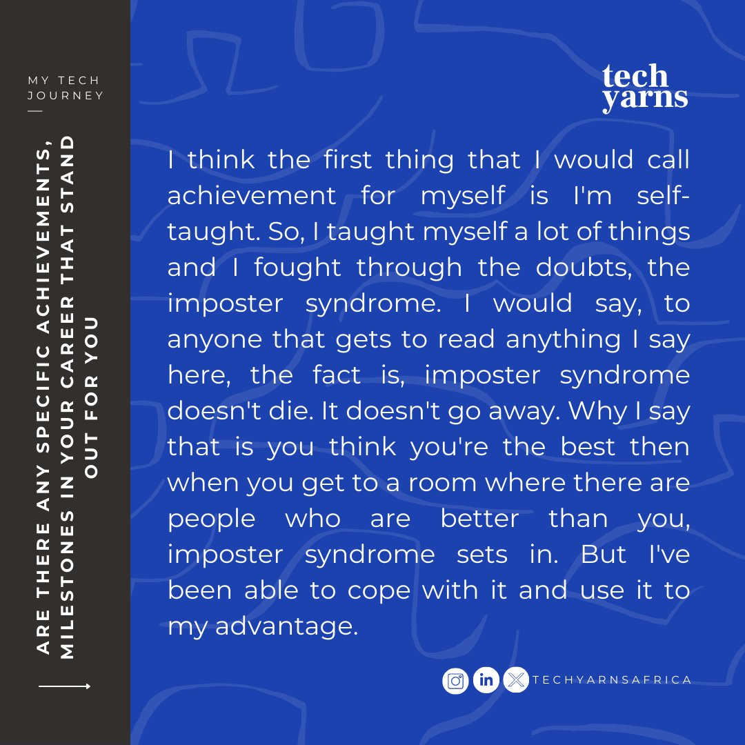 TechYarnsAfrica's tweet image. Find out why he is driven to innovate every day.
You can read the full story by clicking on the link in bio.
#techjourney #techstory #howigotintotech #mypassion #perservance #techie #aspiringtechie