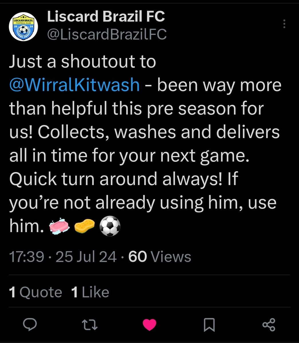 Always great to get positive feedback from a happy club, if u want your kit doing then just let me know 👌