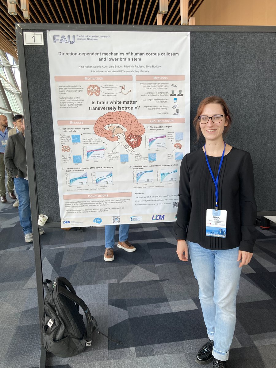 🌟Our Brainiacs member <a href="/NinaReiter5/">Nina Reiter</a>  is at the #WCCM2024 conference in #Vancouver, where she presented her research on the "Direction-dependent mechanics of human corpus callosum and lower brain stem." 🧠