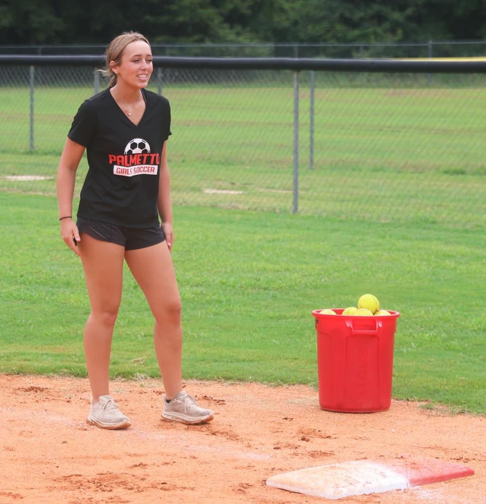 Loved helping out with the <a href="/PalmettoSoftba1/">Palmetto Softball</a> kids camp and watching these girls get better!!