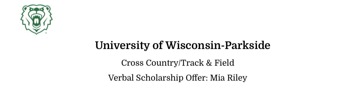 I am excited to announce my first d2 offer for an opportunity to run at UW Parkside next year. 🟢⚪️⚫️ Thank you coach Halford and <a href="/coach_nmaas/">Nick Maas</a> 
<a href="/RangerXCTrack/">Ranger Track</a> !!