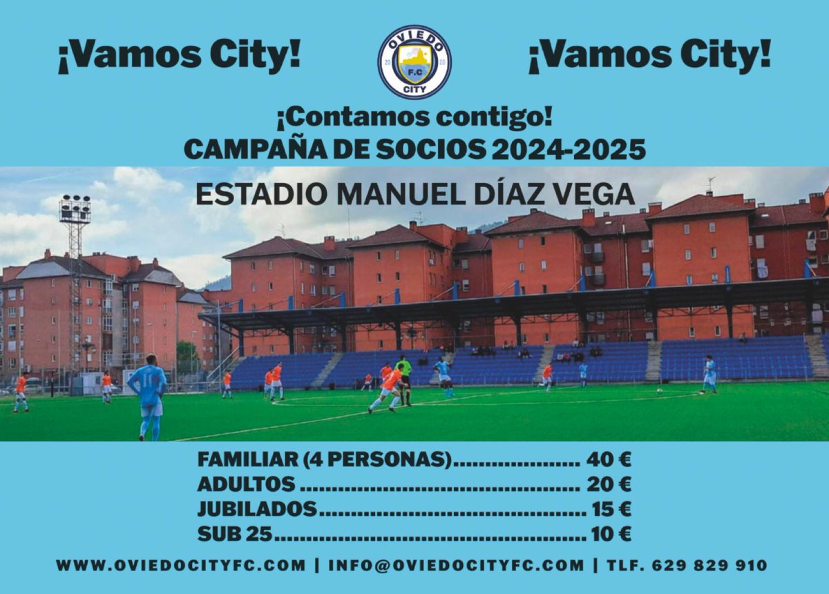 Ya está aquí la campaña de socios 2024-2025.
Llega una nueva temporada cargada de ilusión y que promete ser apasionante.
Queremos que sea nuestro momento y queremos contar contigo.

#vamoscity 
#oviedocityfc
#asturfutbol
#futbolasturiano 
#futbol