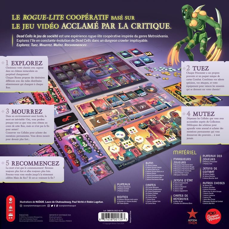 DEADCELLS : Voici le dos de boîte pour se faire une idée de ce qui vous attend 🧟⚔️💣 . Explorez🧭 &gt;Tuez🗡️ &gt;Mourrez💀 &gt; Mutez🧟‍♂️ &gt; Recommencez🔄