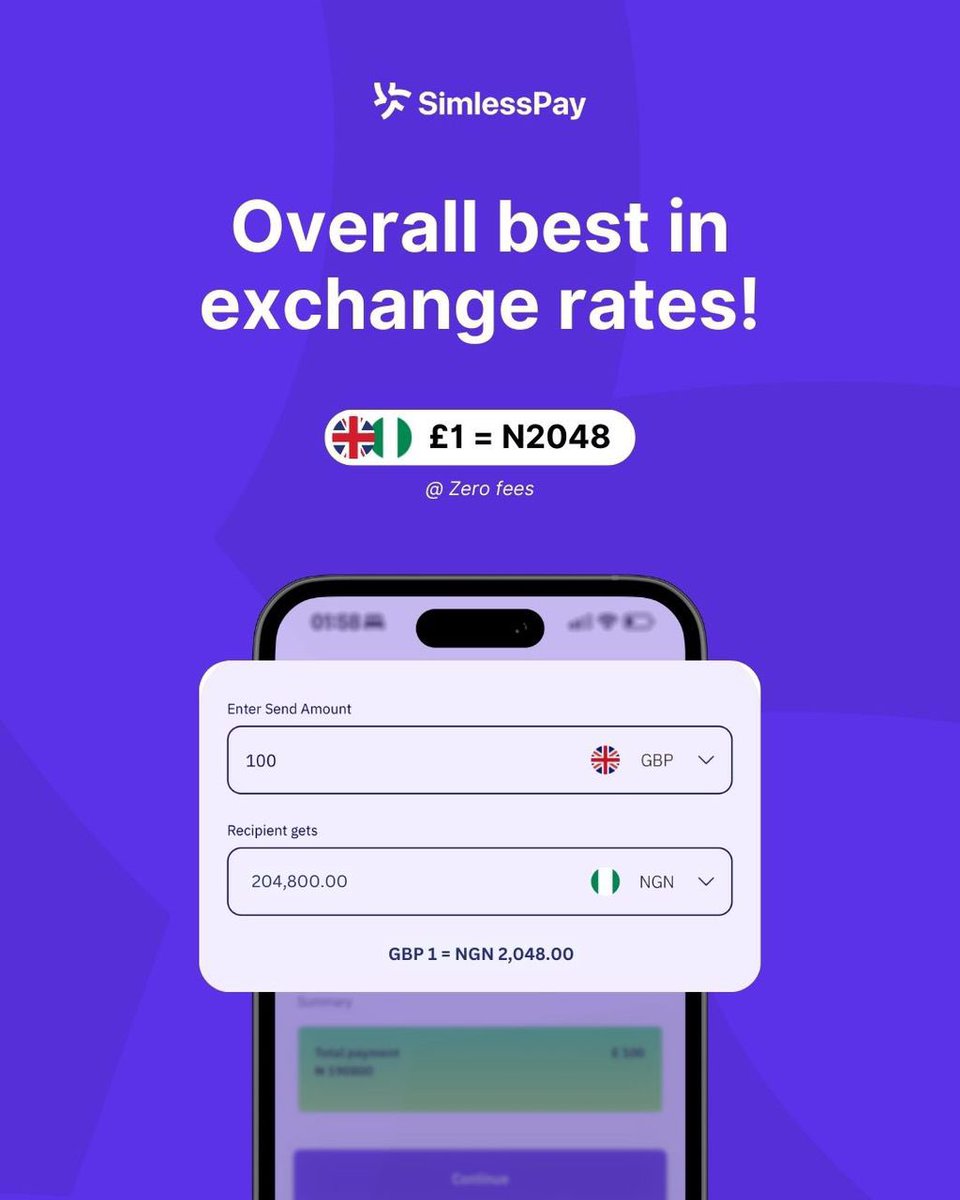 OloladeAngel's tweet image. Don’t finish that salary, remember your parents, family and friends back home.Take advantage of #SimlessPay best pounds to Naira rate. Download and start enjoying; 

simlesspay.onelink.me/46yP/simlesspay