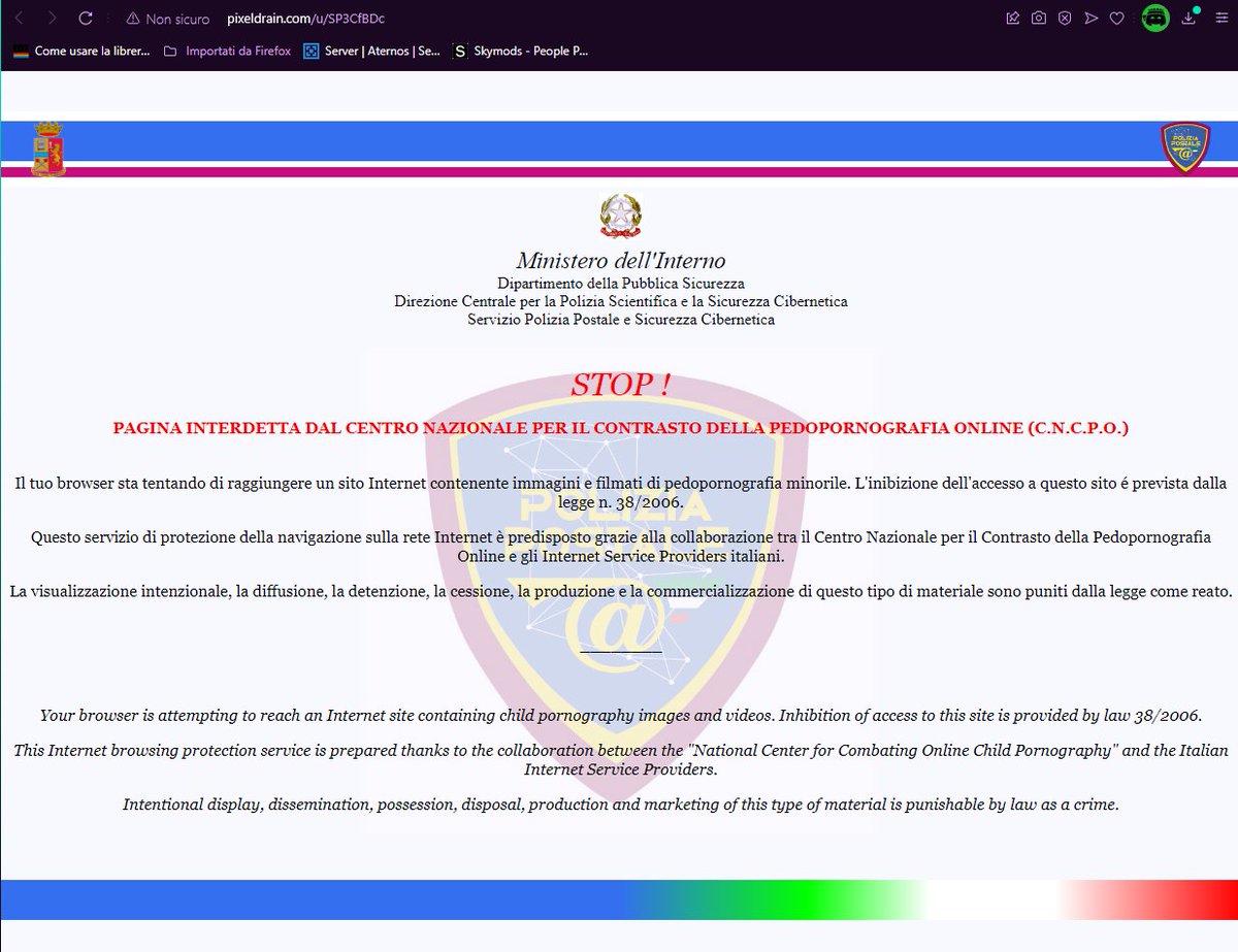 codefrz's tweet image. I can&apos;t open Pixeldrain because apparently it has CP now!? What the heck happened?