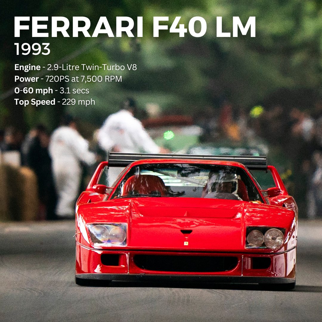 fosgoodwood's tweet photo. No matter what else comes to #FOS, if the #Ferrari F40 LM is in town, everything else takes a back seat. https://t.co/4cDmDwNW3n