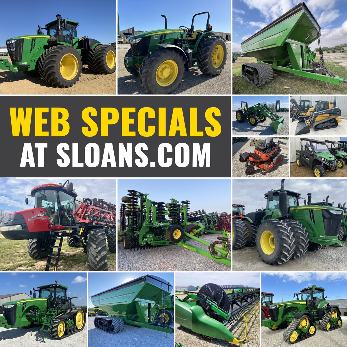 sloanimplement's tweet photo. We've been lowering prices daily! Be sure to check out the web specials at https://t.co/3Y0TPPaIt1! Over 300 discounted machines! 💸💸
#sloanimplement #sloans #johndeere #johndeeredealer #webspecials #agriculture #farming #illinoisag #wisconsinag #indianaag #farmequipment https://t.co/LJe6k5ZJlB