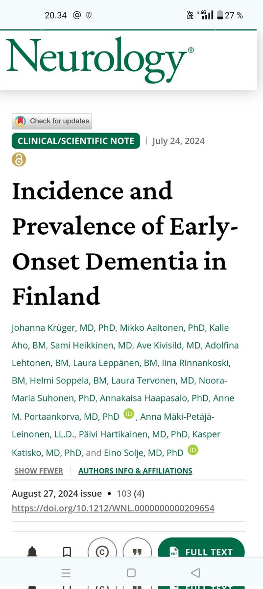 📣See our new paper!  Two main findings: 
1) #dementia more common in Finland compared to other countries;
 2) the incidence of #Alzheimer's in progressive increase, while other dementia disease incidences remain stabile neurology.org/doi/10.1212/WN…