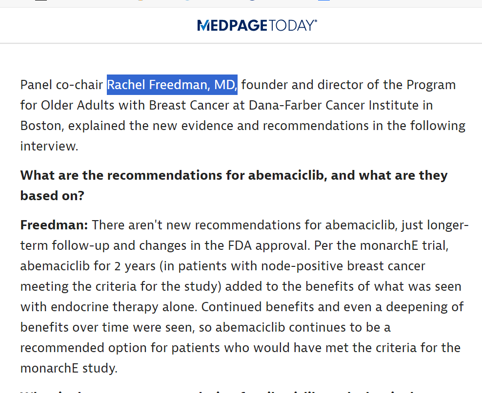 DFCI_BreastOnc's tweet image. Rachel Freedman, MD (@DrRFreedman) discusses CDK4/6 therapy for patients with #EarlyBreastCancer
medpagetoday.com/reading-room/a…