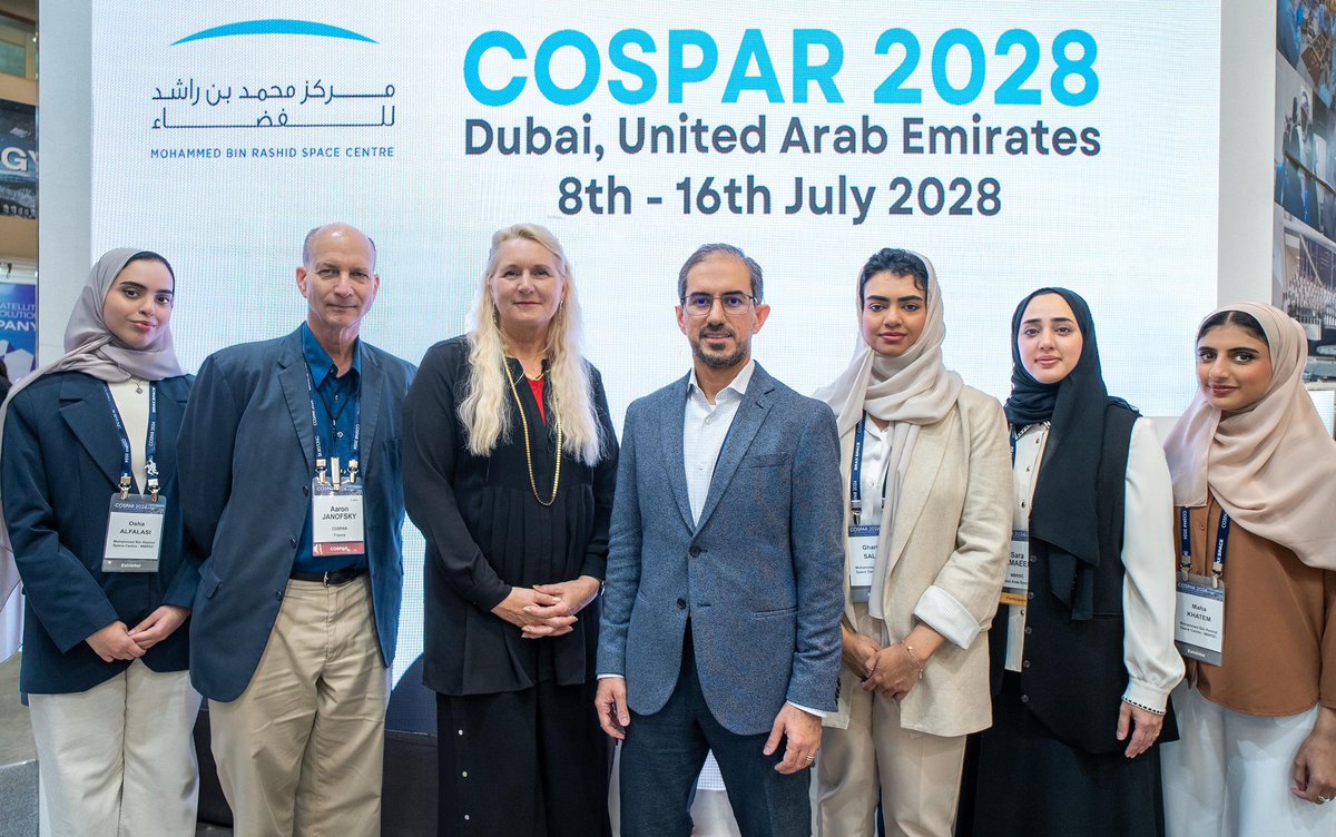 Salem_HAlMarri's tweet photo. Delighted that @MBRSpaceCentre won the bid to host #COSPAR 2028 47th Scientific Assembly, one of the largest space science conferences, for the first time in the Arab world.
Over 3,000 experts and scientists will meet in Dubai to discuss space research and strengthen collaboration and partnerships.
Thanks to the team at MBRSC for making this possible.
A warm welcome to the international scientific community to the UAE once again!
