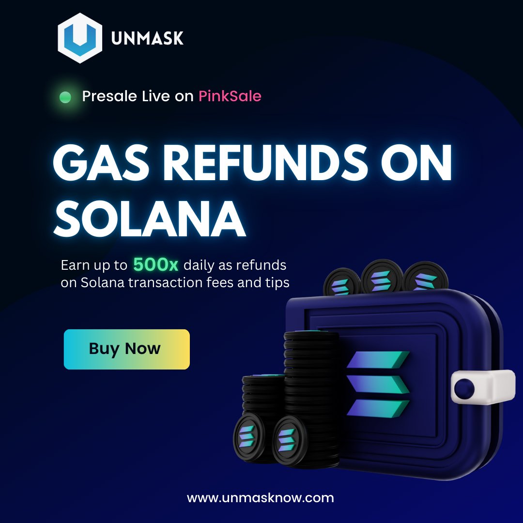 🚀 The public sale of $UNMASK goes live tonight at 18:00 UTC! 🚀

🟢 Softcap: 300 SOL
🟢 Hardcap: 1200 SOL
🟢 Raised in private sale: 200 SOL by <a href="/stonkspad/">Guillaume Jacquin</a>

pinksale.finance/solana/launchp…

👉 Finalizing terms with some CEX, names to be dropped early next week.
