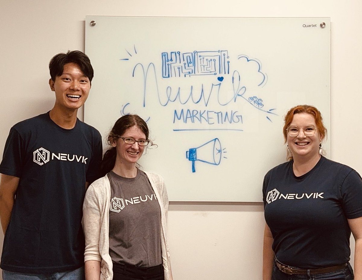 Neuvik's tweet photo. Happy #InternshipDay from Neuvik’s marketing team! Thanks for a great summer as our Marketing Intern, Ethan. https://t.co/2WLzdBy61z