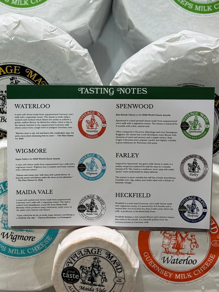 🚨🆕 range 🧀✨

We’re loving the look of these beauties from <a href="/VillageMaid/">Village Maid Cheese</a>! 🤤 

Their cheeses have been handmade at their dairy farm in Berkshire for more than 30 years. 🇬🇧

Let us know if you’d like to purchase these in your next orders whilst stocks last! 🙌🏼