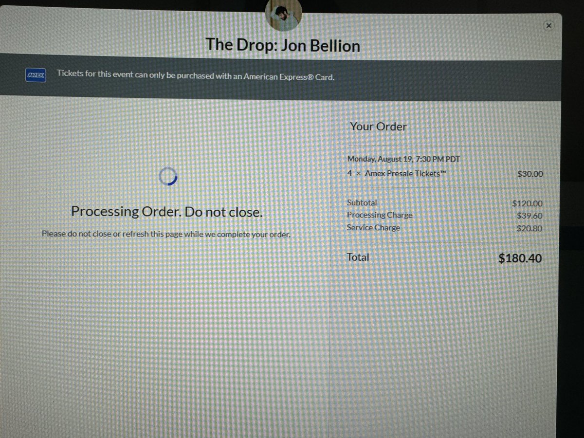 vcjass's tweet photo. @jbellionnation Ive been stuck on the final step, processing the order. I’m in denial, I thought I had them 😩 anyone else have this issue? https://t.co/AoeKuoY5hP