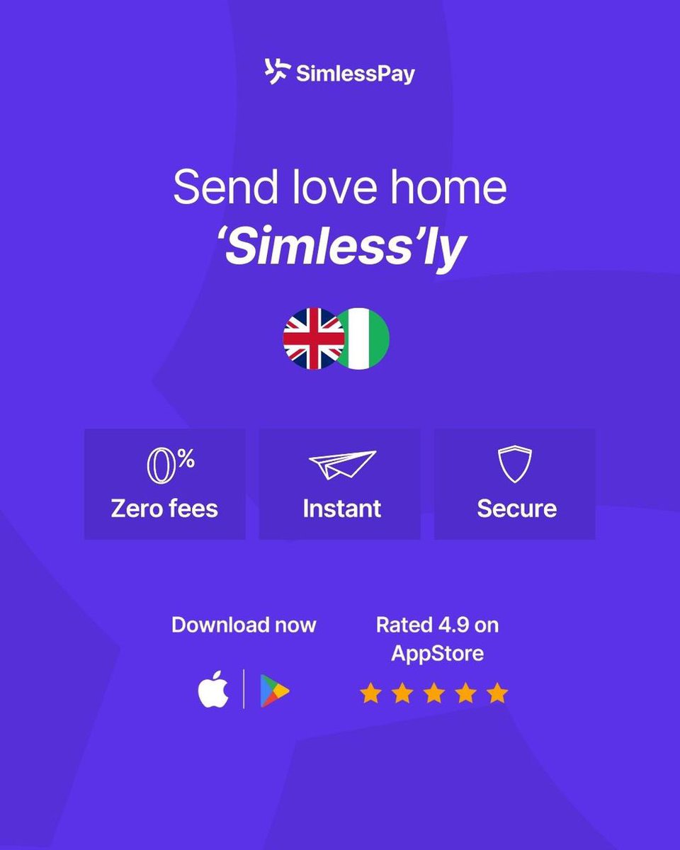 OloladeAngel's tweet image. With #Simlesspay you can draw family closer with swift transaction while you enjoy sweet rates 

Grow that love for your people back home with the @simlesspay app simlesspay.onelink.me/46yP/simlesspay