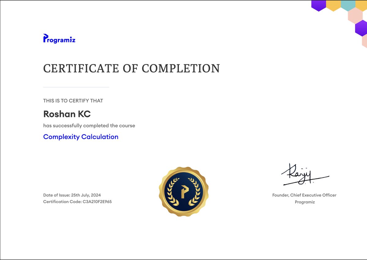 roshankc2000's tweet photo. #LSPPDay55

I am currently studying about Complexity Calculation as a basic part of DSA with Python. I revised overall all the learning of this chapter and completed the chapter, with final topic being Time Vs. Space Complexity.

#60DaysOfLearning2024 #LearningWithLeapfrog https://t.co/EsdwDXJfHb