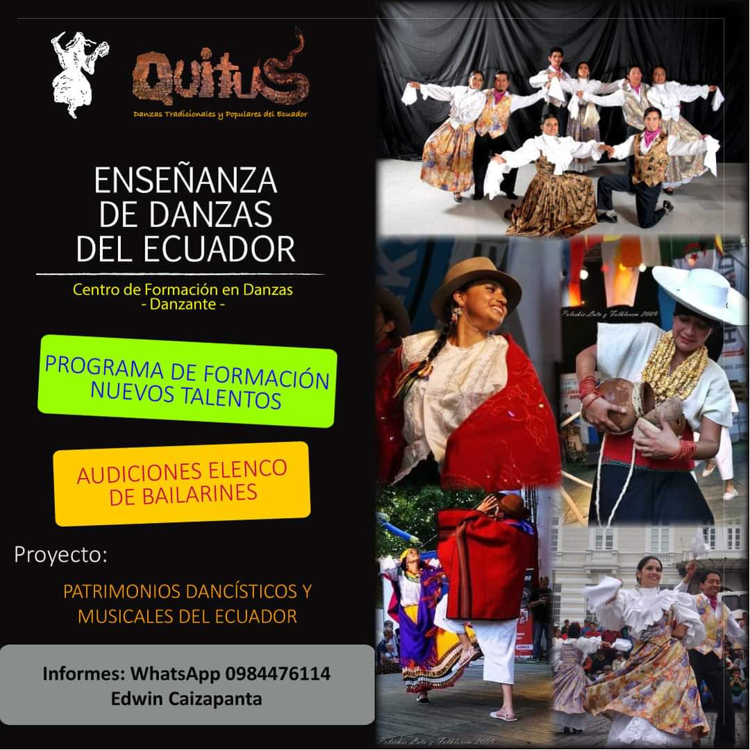 BALLETQUITUS's tweet photo. Se parte del programa de Patrimonios Dancísticos y Musicales del Ecuador, capacitación y audiciones. https://t.co/AGTJGC1Dqx