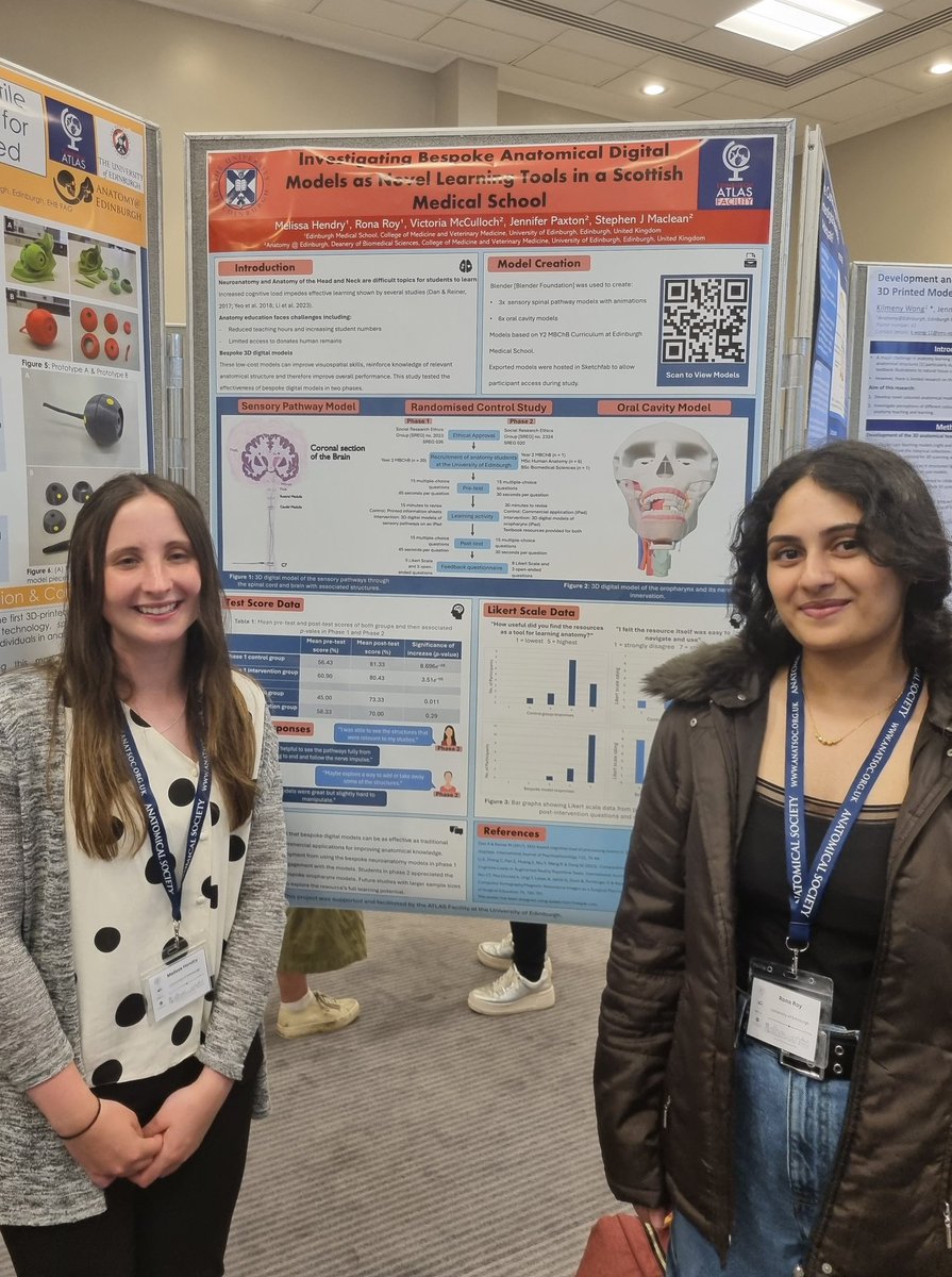 Dr Stephen Maclean (@bonedoctorphd) on Twitter photo Very proud of my four students at the <a href="/anat_soc/">Anatomical Society</a> summer meeting - three excellent posters representing our work in forensic 3D Scanning, 3D printing, and digital tools for medical education with <a href="/ATLASFacilityEd/">The ATLAS Facility</a>.
Featuring the marvellous <a href="/hauck_23/">Hunter Auck</a> and <a href="/EmilyRitchie24/">Emily Ritchie</a> Very proud of my four students at the <a href="/anat_soc/">Anatomical Society</a> summer meeting - three excellent posters representing our work in forensic 3D Scanning, 3D printing, and digital tools for medical education with <a href="/ATLASFacilityEd/">The ATLAS Facility</a>.
Featuring the marvellous <a href="/hauck_23/">Hunter Auck</a> and <a href="/EmilyRitchie24/">Emily Ritchie</a>