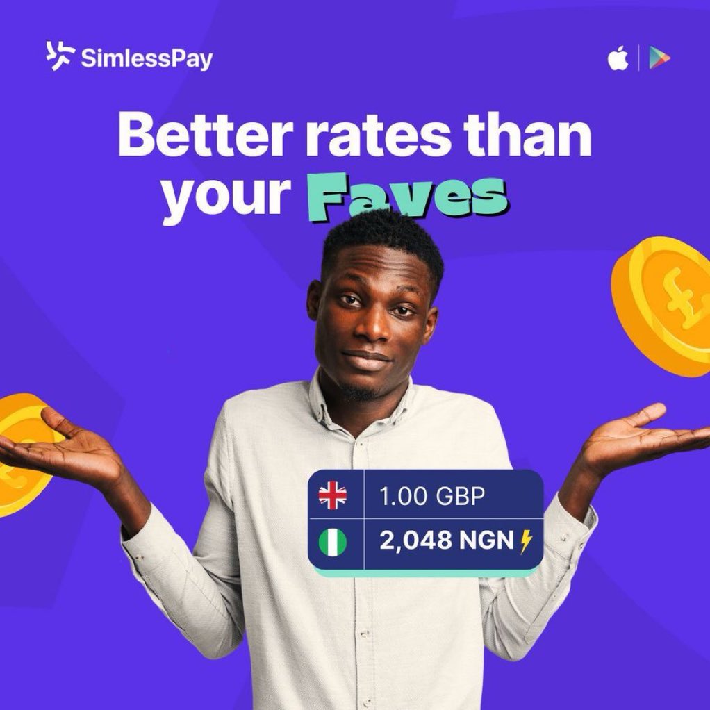 's tweet image. Sending money internationally often comes with high fees and poor exchange rates. Simlesspay changes this with the best exchange rates and zero transfer fees. #Simlesspay

Download #simlesspay using this link: simlesspay.onelink.me/46yP/simlesspay