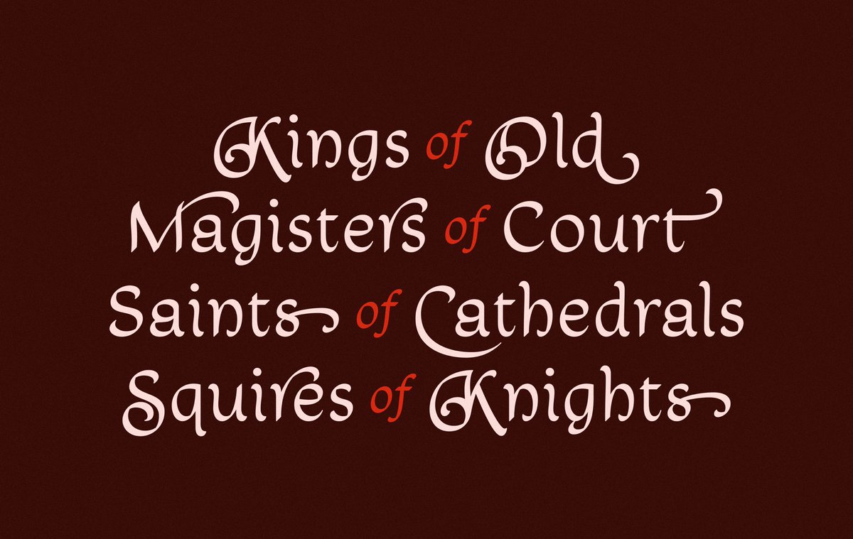 The talented <a href="/simon_letters/">Simon Walker</a> was kind enough to gift me his beautiful font Corfe. It’s absolutely gorgeous, stock-full of super expressive alternates. Check it out at <a href="/beastsofengland/">Beasts of England</a>.