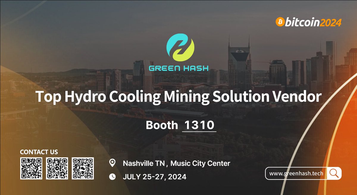 _Green_Hash's tweet photo. 🚀 Exciting News! 🚀

Greenhash is thrilled to announce our participation in The Bitcoin Conference! Join us at booth #1310 where we'll showcase our latest innovations and connect with industry leaders💡 

#bitcoin #bitcoin2024 #Blockchain #HydroCooling #cryptocurrency https://t.co/yxaPQInT7i