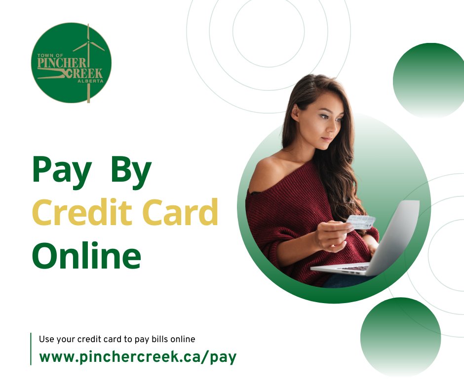 Did you know that you can pay your Town bills by credit card online?

Go to pinchercreek.ca/pay!