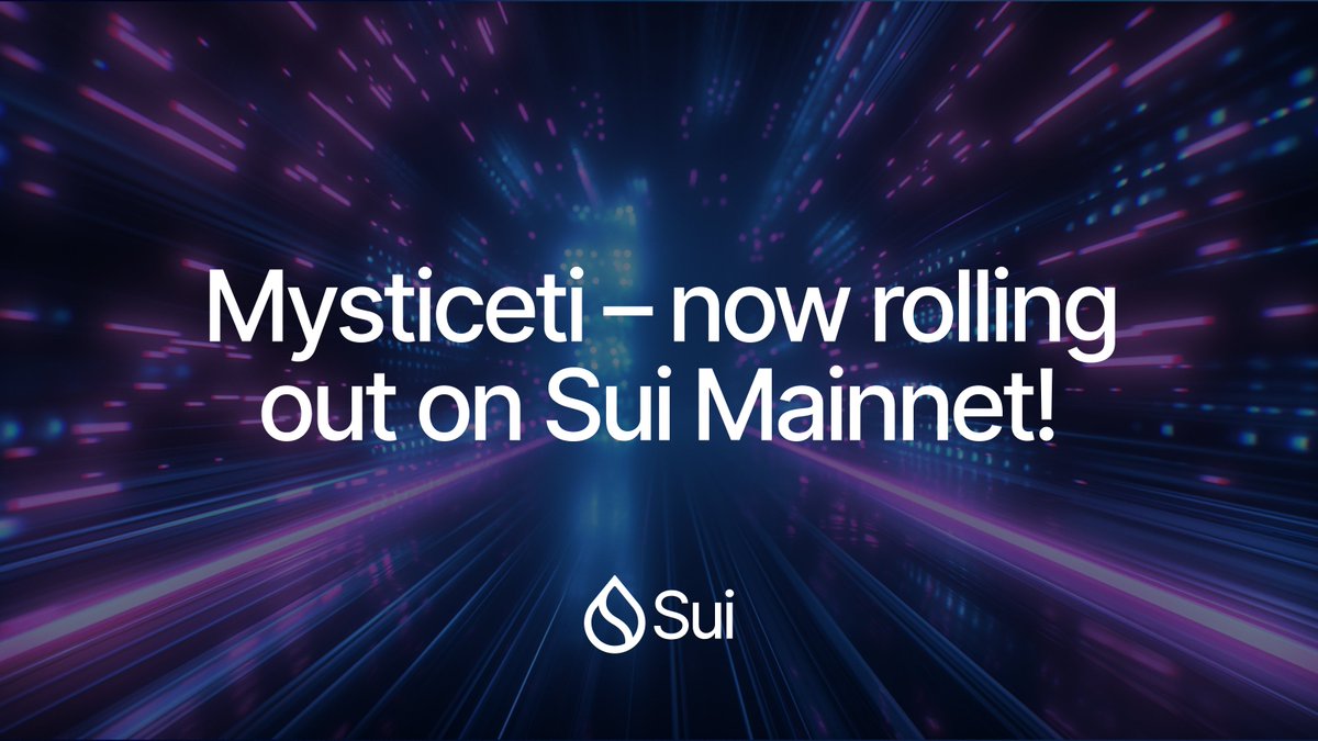 Out now on Sui Mainnet:
🎊Mysticeti 🎊
Meet the breakthrough consensus protocol that reduced consensus time on Testnet by 80 percent!

Mysticeti achieves the fastest overarching latency, reaching consensus on Testnet in 390ms with 640ms settlement finality. This represents an 80%