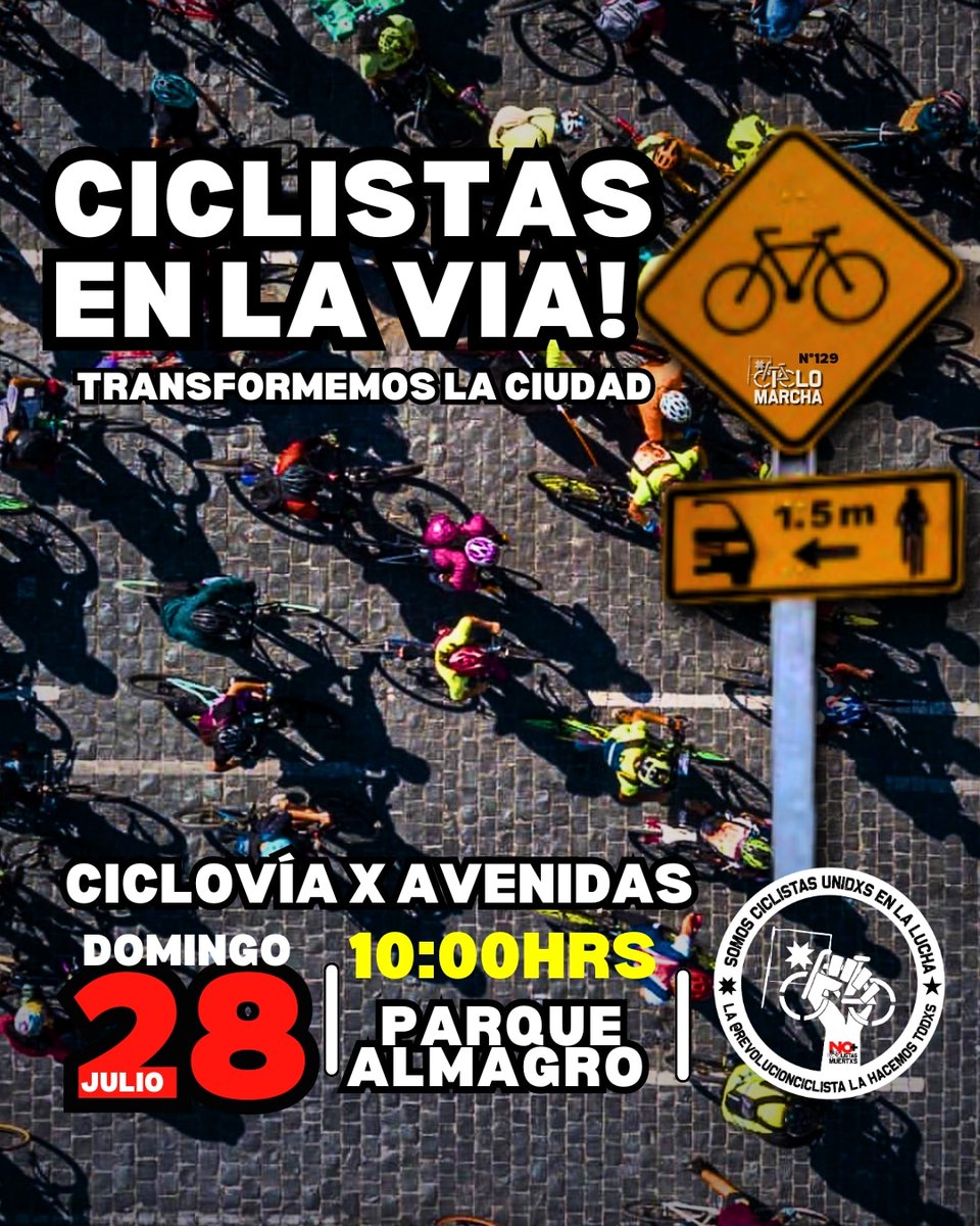 🚴‍♀️ 🚴‍♂️ 🚴 📣 La #masacrítica de la #RevolucionCiclista la hacemos todxs, transformemos la ciudad juntxs en bicicleta.

No nos cansamos de pedalear, ni menos de luchar. A seguir movilizándose en las calles.

#cicletada #ciclomarcha #ciclismo #ciclistaurbano