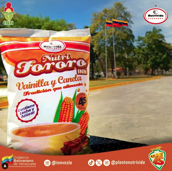 InnVenezuela's tweet photo. #AgarraDato | #Nutrifororo tradición venezolana 🇻🇪 100% elaborado y producido en nuestra Planta Experimental y de Producción de la Línea Nutrivida "El Gigante Chávez"❤️ https://t.co/XnCh5Yir8I