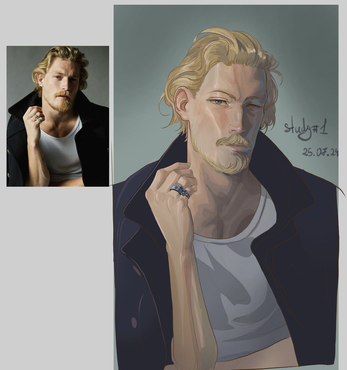 Norsil7's tweet photo. ✏Study #1
•Main shadow - success
•Coloring - failed
#study #artstudy #ArtistOnX #ArtistOnTwitter #drawing #draweveryday #artchallenge #portrait #handsome #handsomeman #art #idrew #character #smallartist #artwork https://t.co/40auBl1cB4