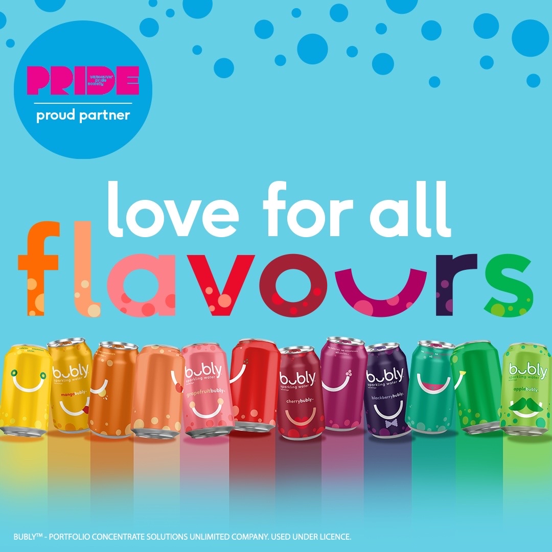 Smile proudly, Vancouver! 🏳️‍🌈 Happy pride from our pack to yours! 🫧 The Bubly Davie St Lounge Officially opens TOMORROW! Celebrate #CanadaPride2024 with @bublysparklingca and grab your tickets at vancouverpride.ca/bubly-davie-lo…