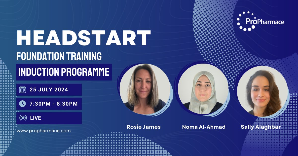 🤩Excited to be welcoming Foundation Trainees to our HeadStart induction programme starting soon <a href="/ProPharmace/">ProPharmace</a>