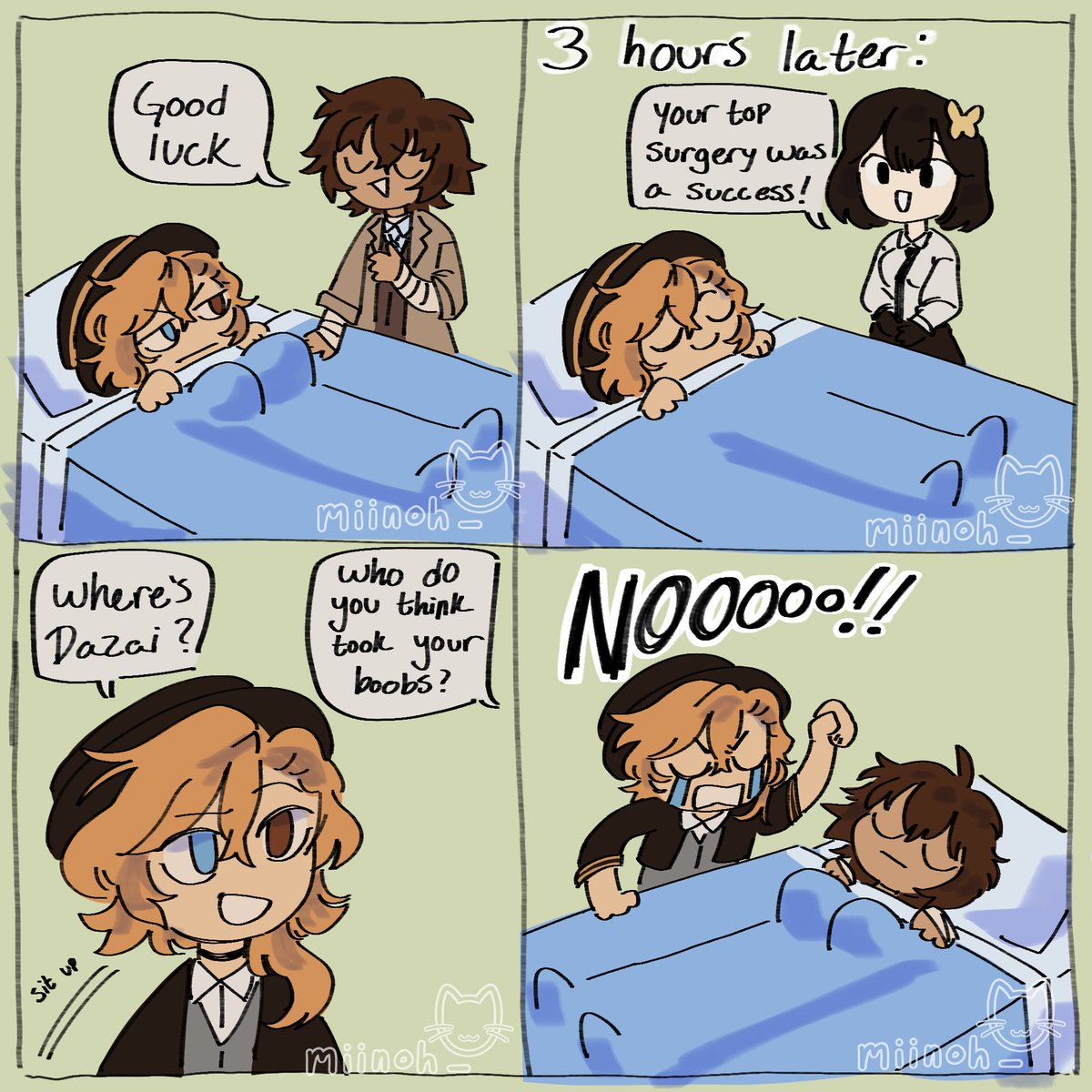 miinoh_'s tweet photo. how it feels to be a trans chuuya truther https://t.co/MOZjIBLzIe