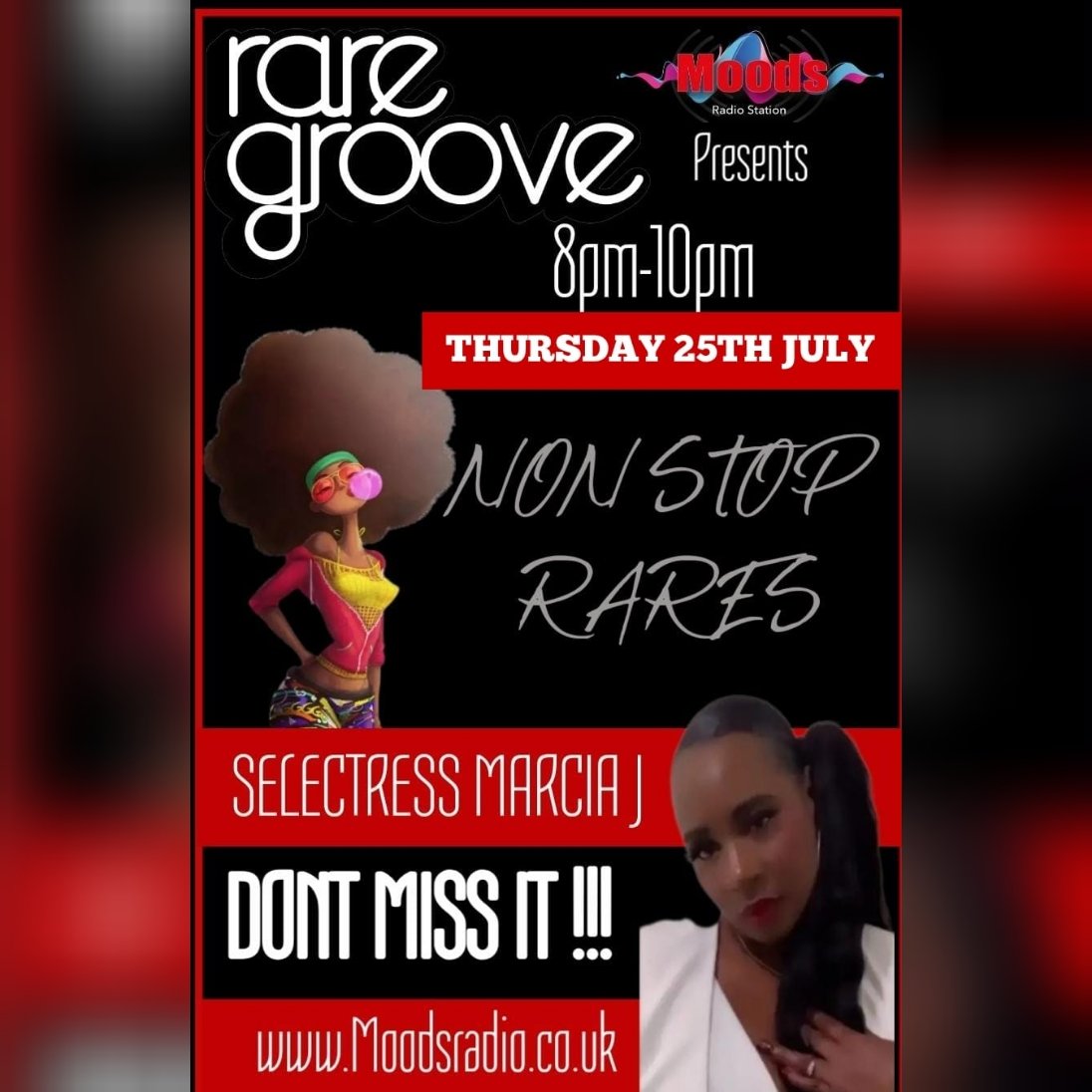 MoodsRadioUK's tweet photo. Next.. 8pm-10pm 🇬🇧
It's Thuuursday!!
Join Marcia J
8pm-10pm 🇬🇧
"Rare groove Thursday"
#MarciaJ #MoodsRadio #MoodsRadioUK #OnlineRadio #OnlineRadioStation #Music #TuneIn #Soul #RareGrooves #Rares #RareGroove #RareGrooveThursday #RareGroovesThursday https://t.co/1WRqXNQeHH