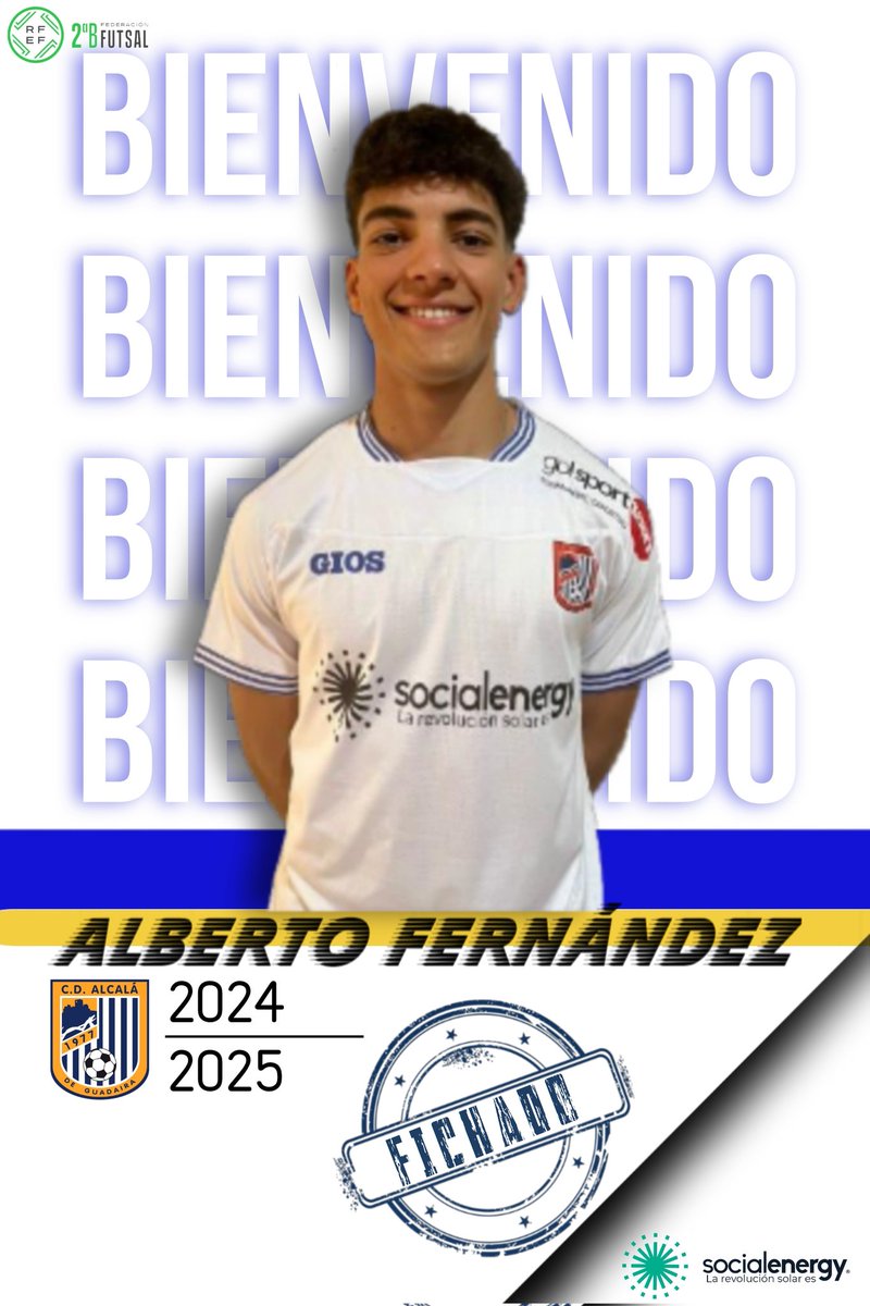 🐲 𝗢𝗙𝗜𝗖𝗜𝗔𝗟 | <a href="/albeertofdz/">Alberto Fernández</a>, nuevo jugador del #Socialenergy Alcalá FS para la temporada 2024/25. ✍️

Ala de 19 años, campeón de Europa universitario, que viene de jugar en 2ª División con el filial del Real Betis Futsal. 🔝

¡Bienvenido, Alberto! 🤍💙

#Somos41500 #GV2B