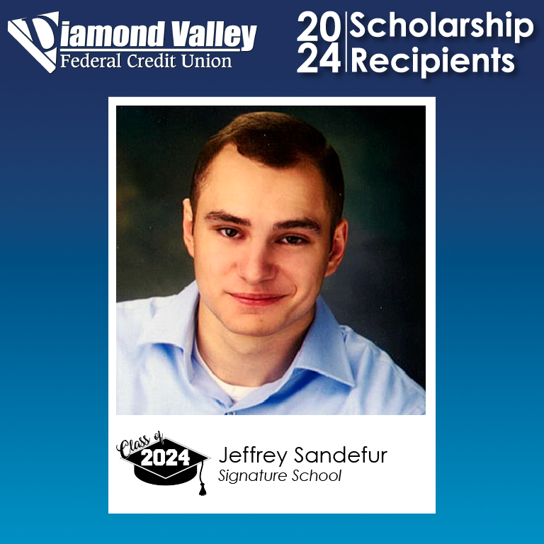 🎓2024 Diamond Valley Scholarship Recipient: 
Jeffery Sandefur is a graduate of Signature School. He plans to attend the University of Southern Indiana this fall where he will major in Exploratory Studies with Intro to Engineering.

👉diamondvalleyfcu.org/blog/announcin…