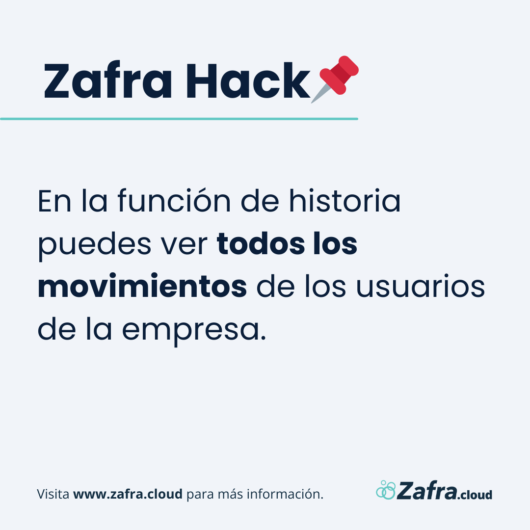 ZafraCloud's tweet photo. ¡Descubre quién hace qué en tu empresa! 👀
#ZafraCloud te trae la función de historial.

Con ella puedes ver al detalle todos los movimientos que realizan los usuarios dentro de la plataforma.

#historial #usuarios #control #software #facturacion #erp #negocio #seguridad https://t.co/yK5QoqIXcT